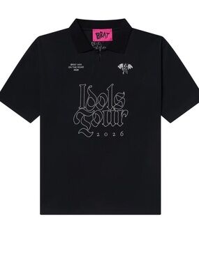 YUNGBLUD 🖤 BRAT VAN ON THE ROAD' Black Embroidery Polo Unisex Los Angeles 26